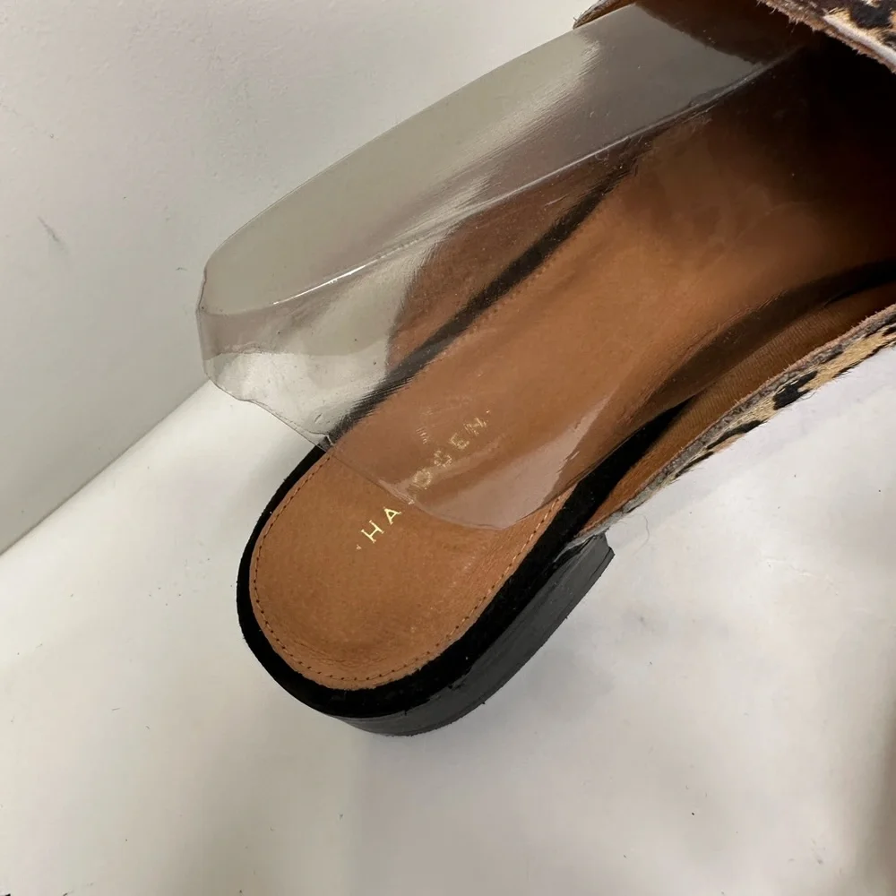 SOLD HALOGEN Leopard print loafer mule - Picture 3 of 7